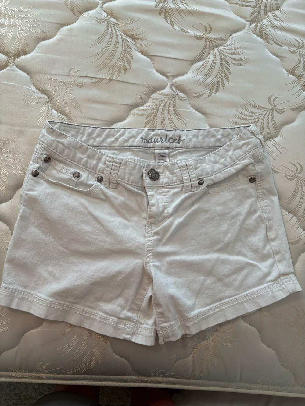 Maurices White Denim Cotton Blend Women's Shorts